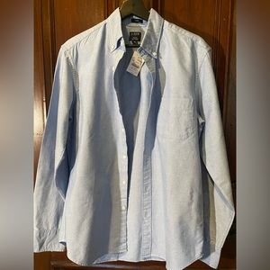NWT J Crew Men’s Flex Oxford light blue button down. Size medium slim